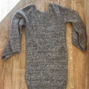 Elliatt Charcoal Women's Angora Backless Crew Neck Sweater Dress